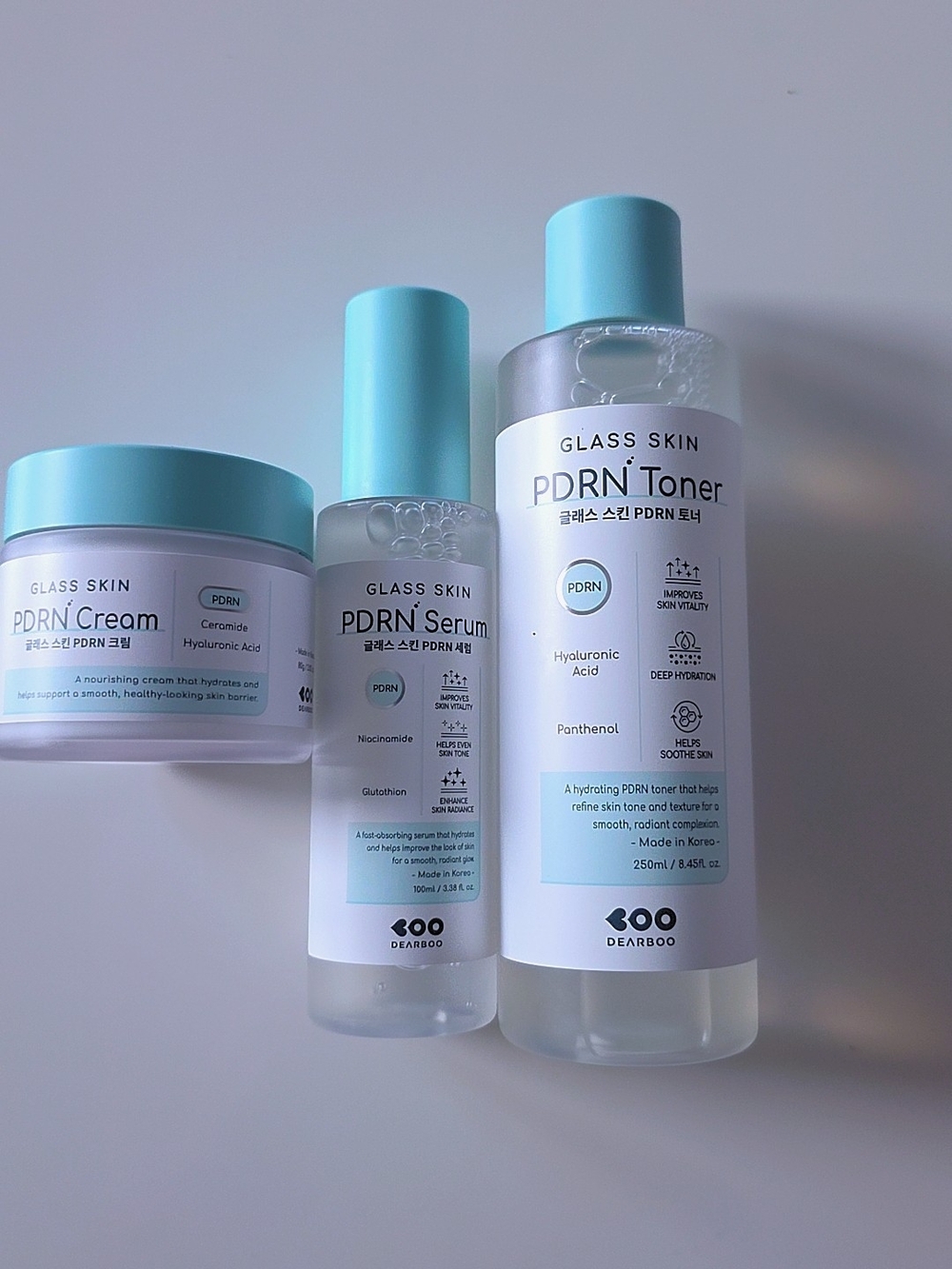 Dearboo Glass Skin PDRN Cream, Serum & Toner Set Skincare Set NWT